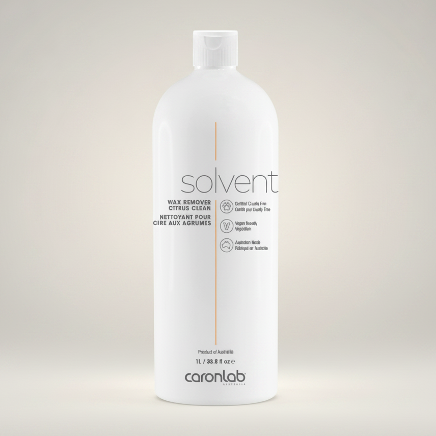 White bottle of caronlab solvent 1 litre on a white background