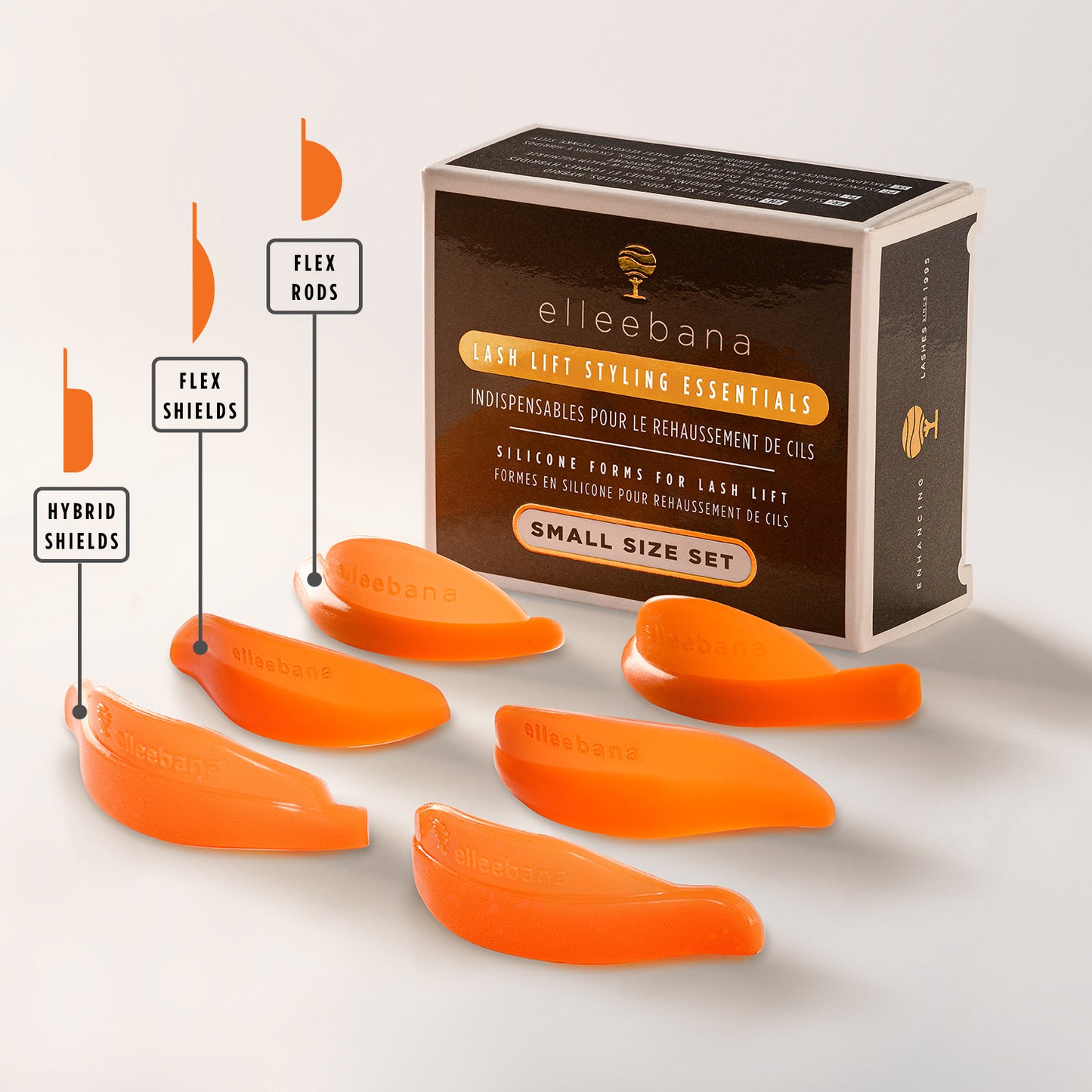 Elleebana Lash Lift Styling Essentials small size set with hybrid shields flex shields and flex rods