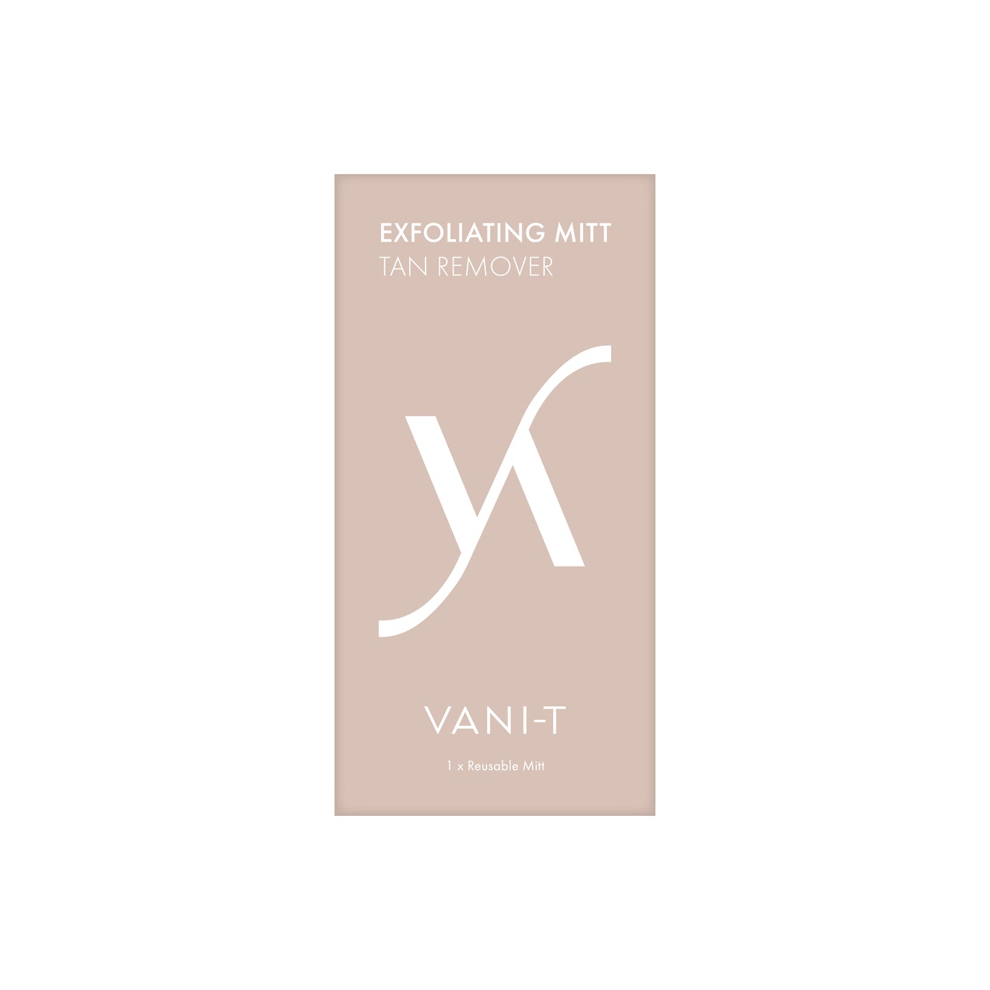 Vani-T exfoliating mitt for tan removal and skin preparation reusable exfoliating glove packaging