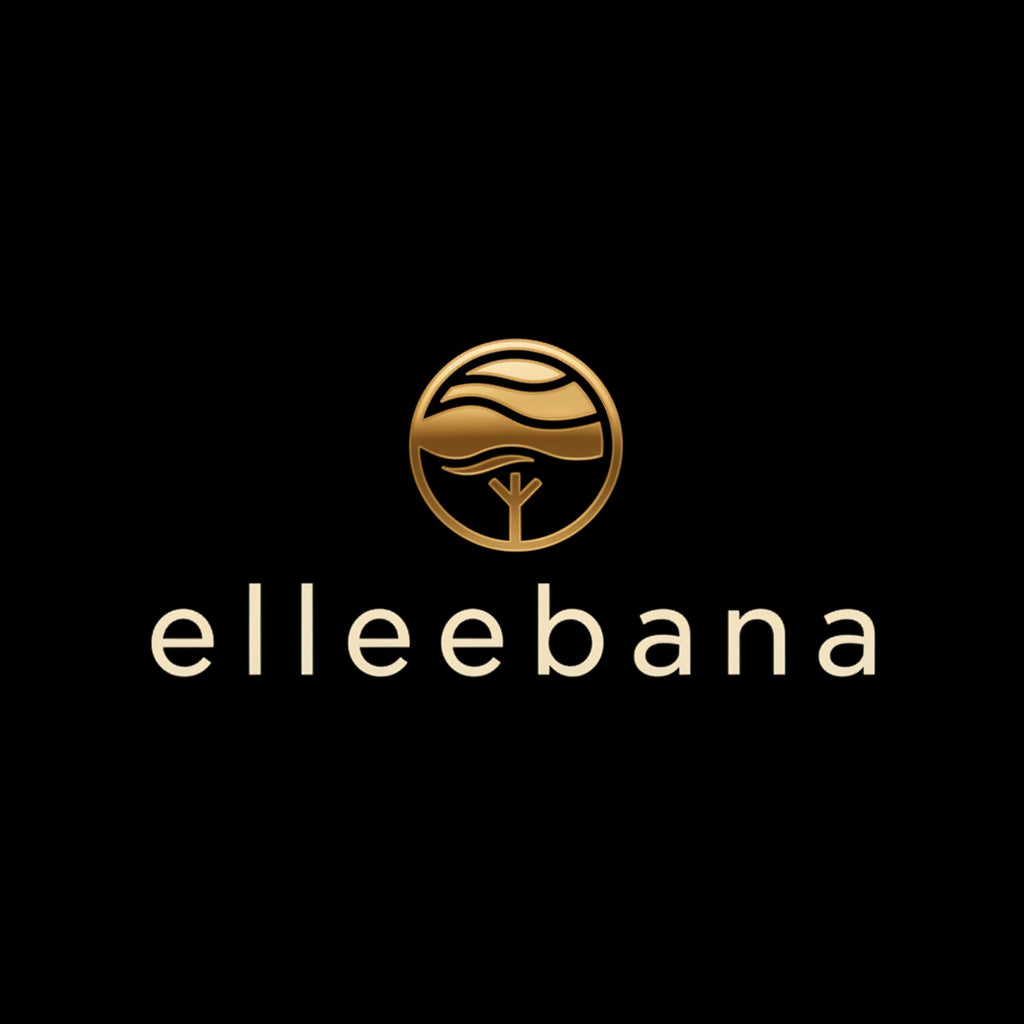 Elleebana logo on a black background