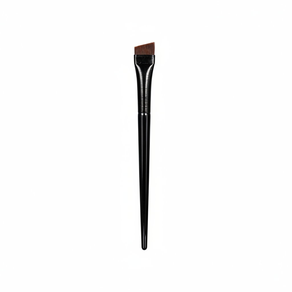 Large angled brow brush for precise eyebrow shaping and product application