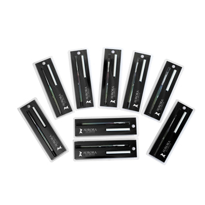 Set of Aurora gel brushes in packaging on a white background