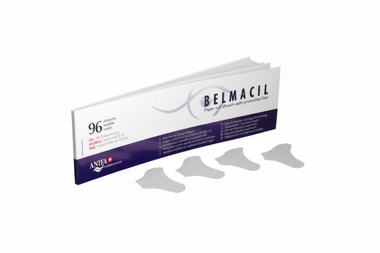 Belmacil paper eye shields 96 pack for professional eyelash tinting treatments