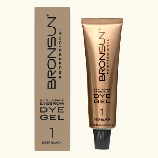 BRONSUN Hybrid Eyebrow and Eyelash Gel Dye 15ml in Deep Black shade 1