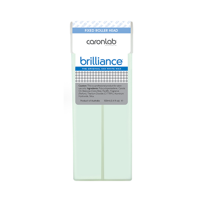 Caronlab Brilliance strip wax cartridge packaging on a white background
