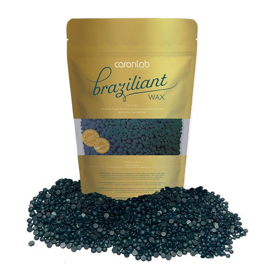 Packaging of coronlab brazilliant wax beads with wax beads on a white background