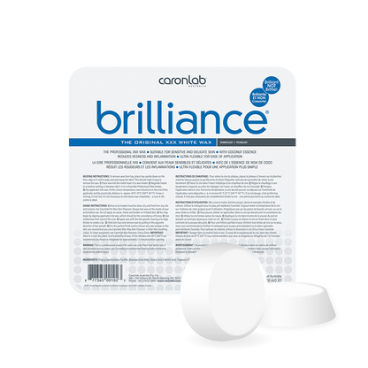 Caronlab Brilliance Hard Wax Tray 500g for professional waxing services and sensitive area hair removal treatments.