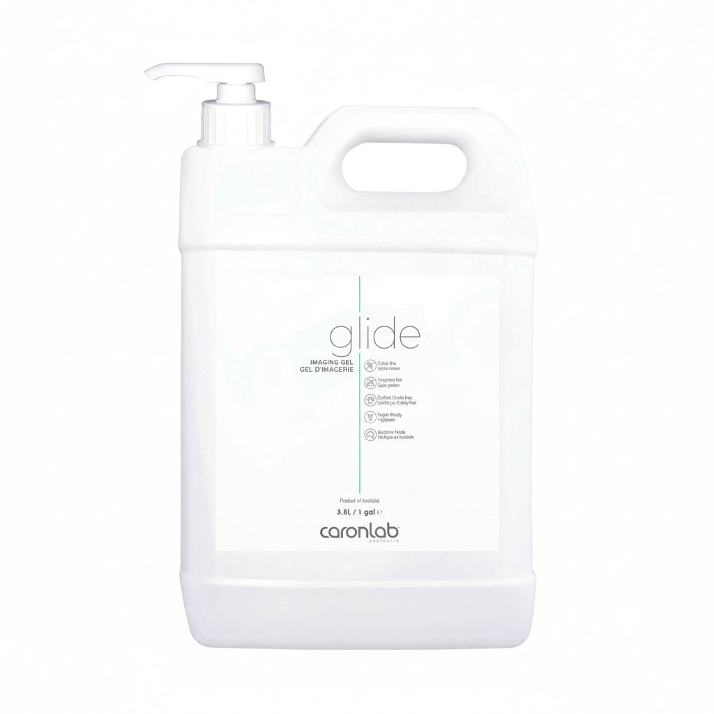 Carantlab glide imaging gel bottle on a white background