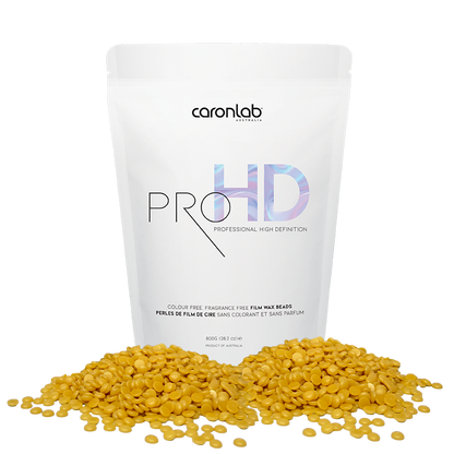 Caronlab Pro HD film wax beads on a white background