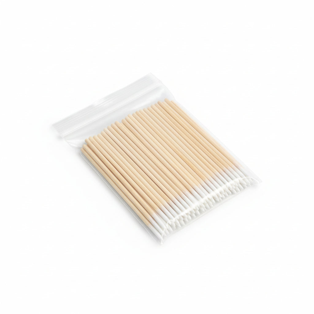 Cotton tip applicators 100 pack for precise cleaning and product application in nail, lash and beauty services