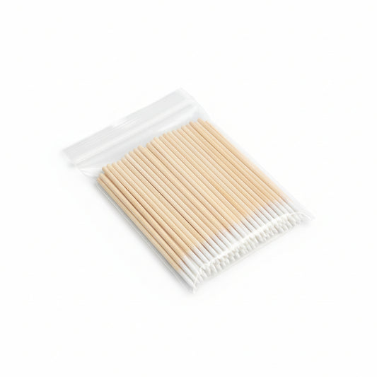 Cotton tip applicators 100 pack for precise cleaning and product application in nail, lash and beauty services