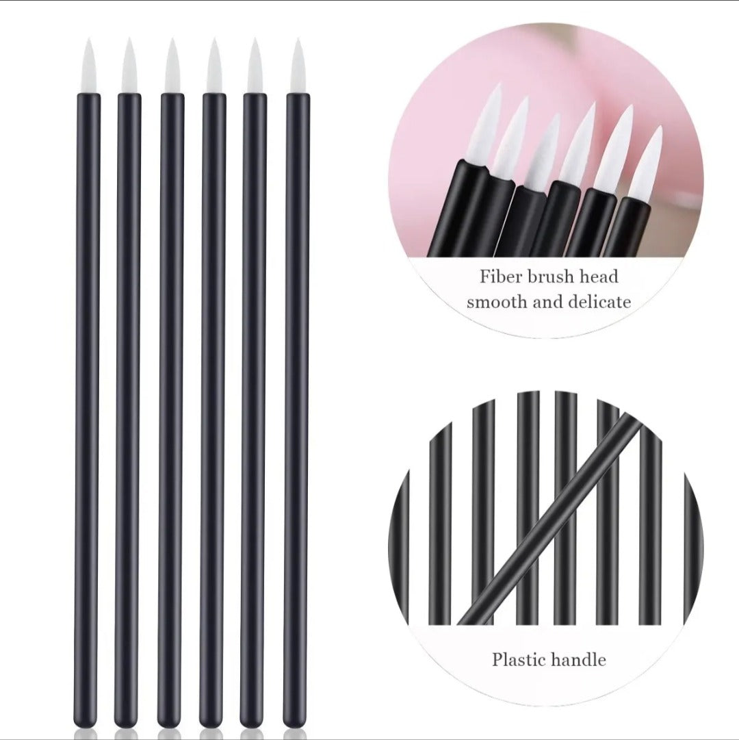 Close-up of fine tip nylon eyeliner brushes for detailed application