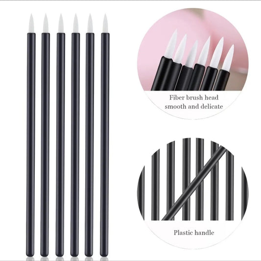 Close-up of fine tip nylon eyeliner brushes for detailed application