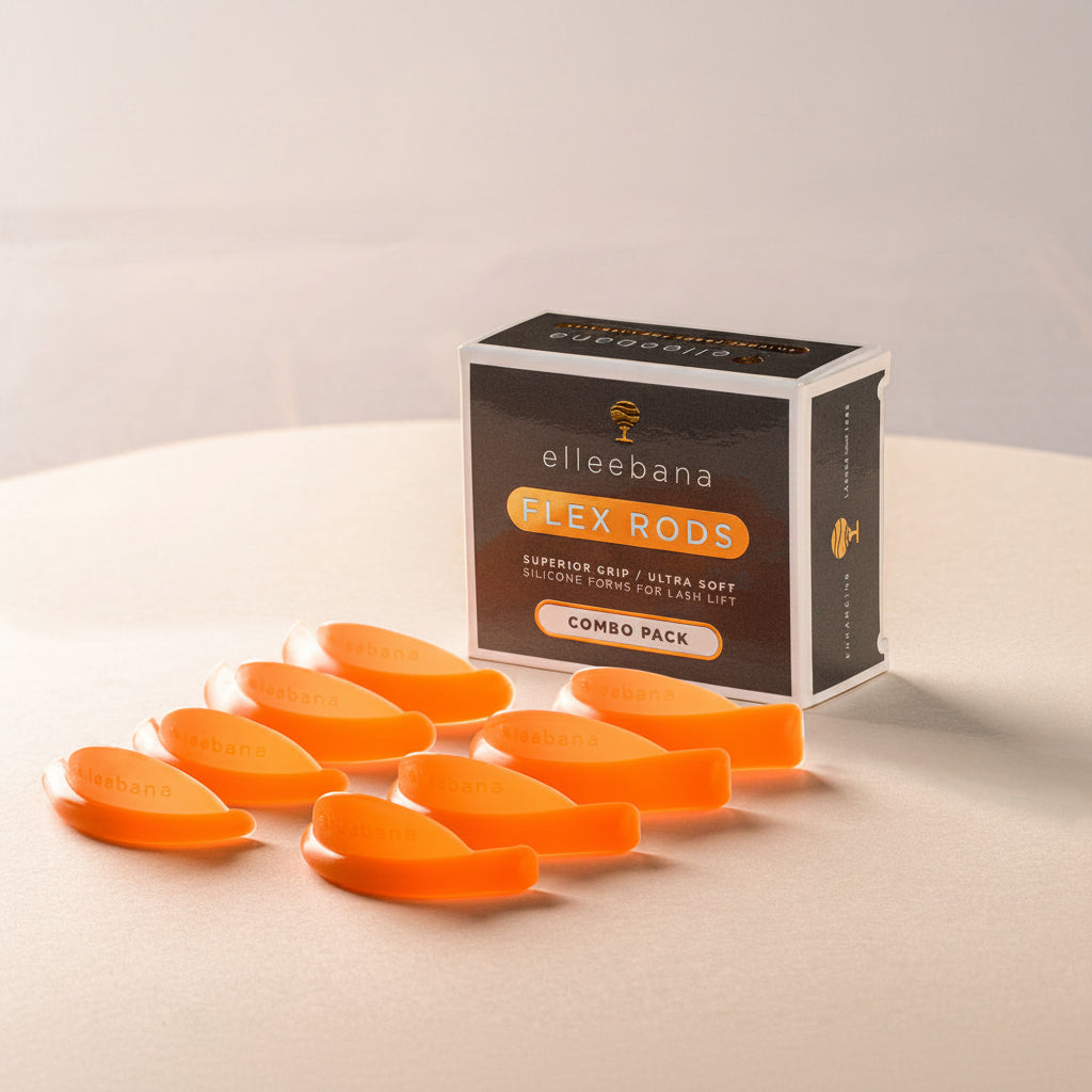 Elleebana Flex Rods combo pack with multiple silicone lash lift rod sizes