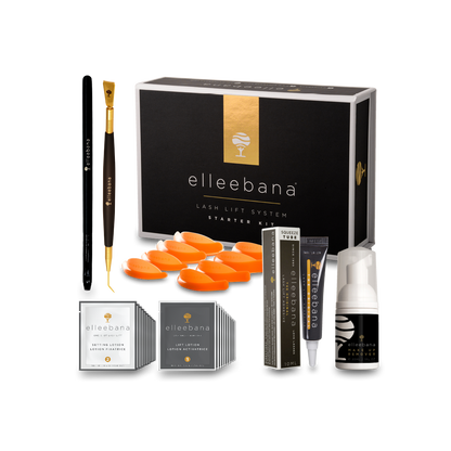Elleebana lash lift system starter kit with products included in kit shown
