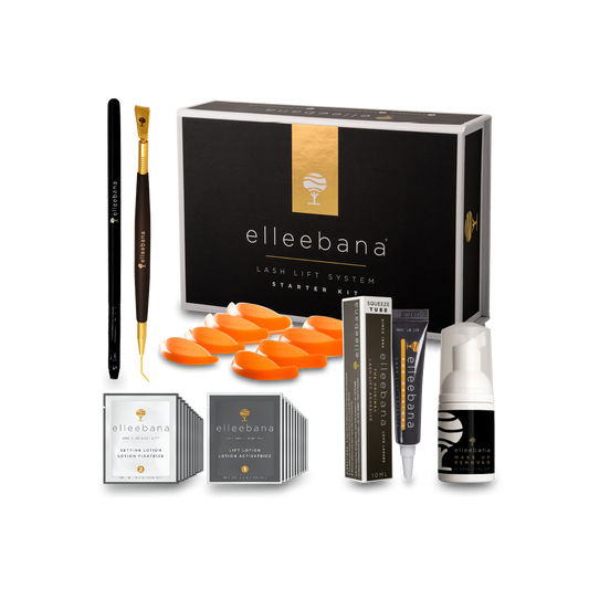 Elleebana lash lift system starter kit with products included in kit shown