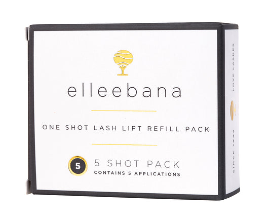 Elleebana lash lift 5 shot refill pack on a white background