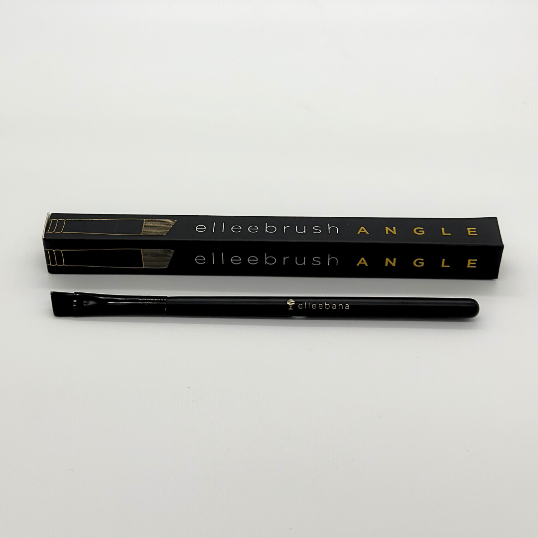 Elleebrush angle precision brush for brow mapping tint application and detailed lash lift work
