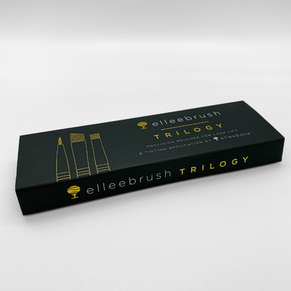 Elleebrush Trilogy precision brush set for lash lift brow lamination and tint application