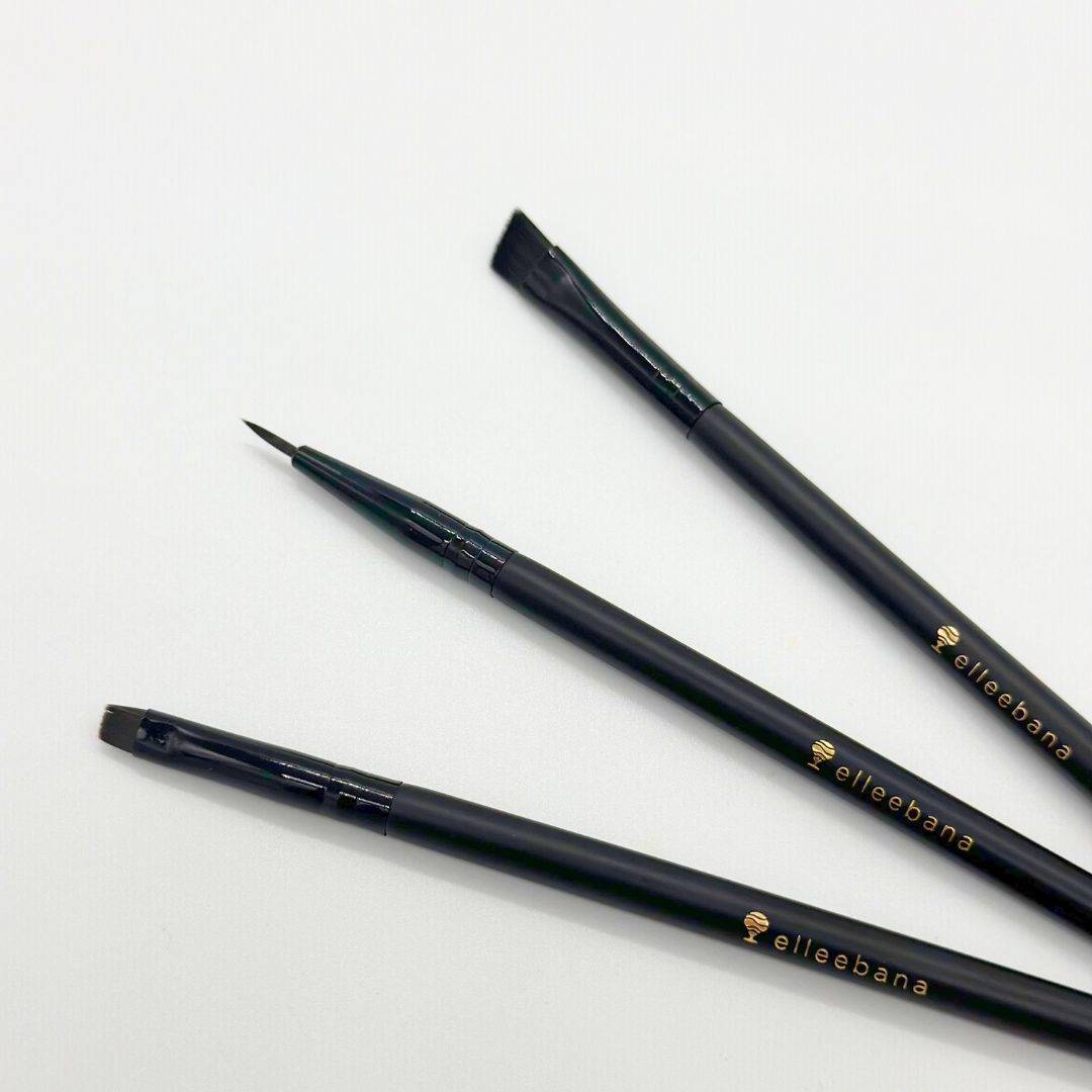 Elleebrush Trilogy professional precision brushes for lash lift brow lamination and tint services