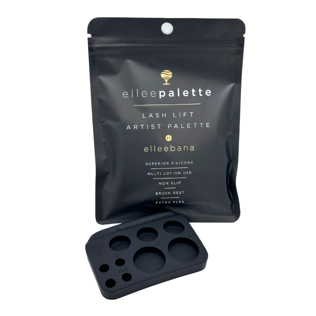 Elleebana Elleepalette black silicone lash lift artist palette for lash lift, brow lamination and tinting treatments