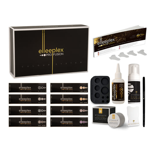 Elleeplex Pro Fusion brow tint colour system kit with professional tint shades and accessories