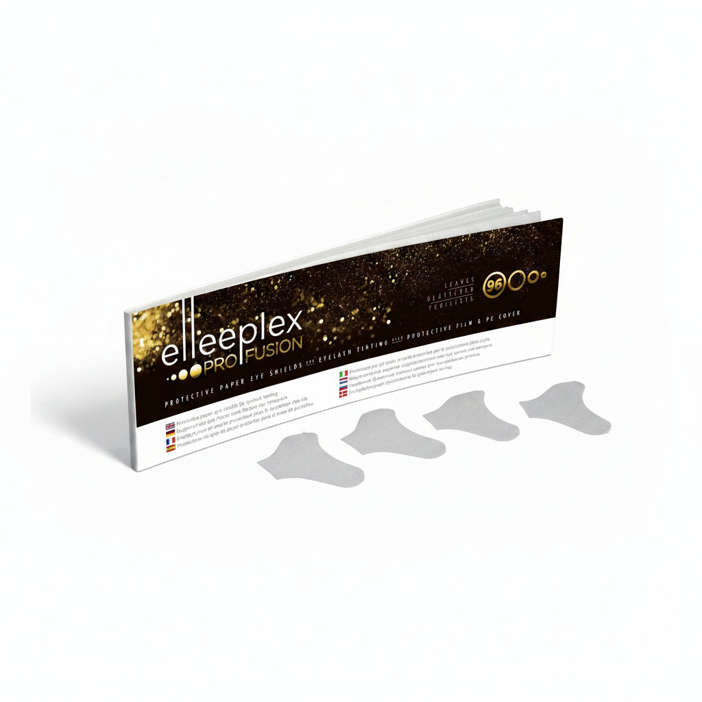 Elleeplex Pro Fusion protective paper eye shields for professional eyelash tinting services