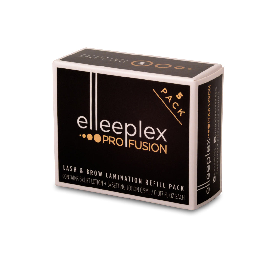 elleeplex Pro Fusion lash and brow lamination refill 5 pack on a white background
