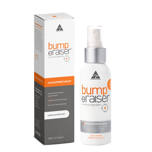 Bump Eraser concentrated serum bottle and packaging on a white background
