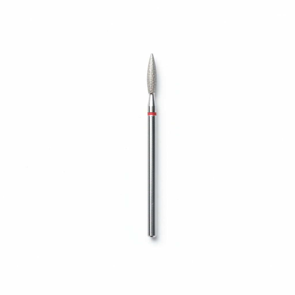 Fine diamond cuticle flame e-file bit for precise cuticle work and nail preparation