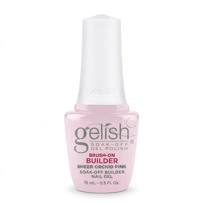 Gelish builder in a bottle in colour sheer orchid pink 15ml bottle.