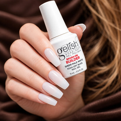 Gelish Brush-On Builder Sheer Pale White 15ml with sheer pale white builder gel nails