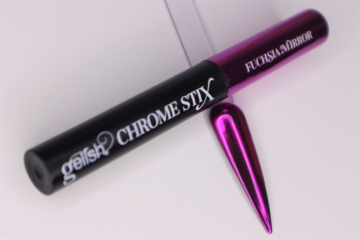 Gelish Chrome Stix fuchsia mirror on a white background