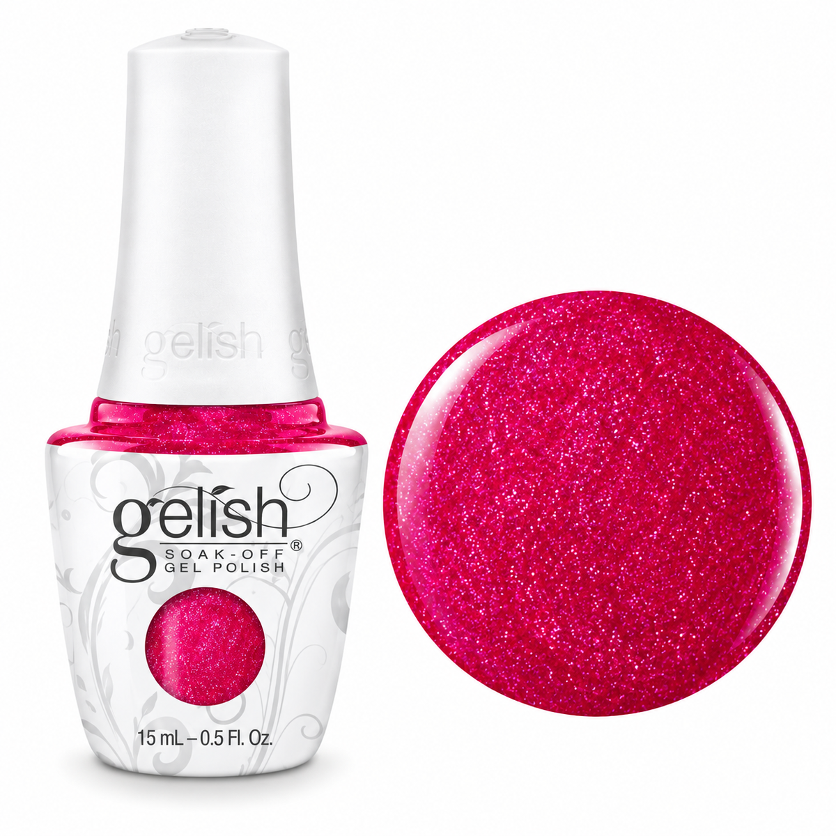Gelish soak off gel polish in shade high voltage 15ml bottle with swatch