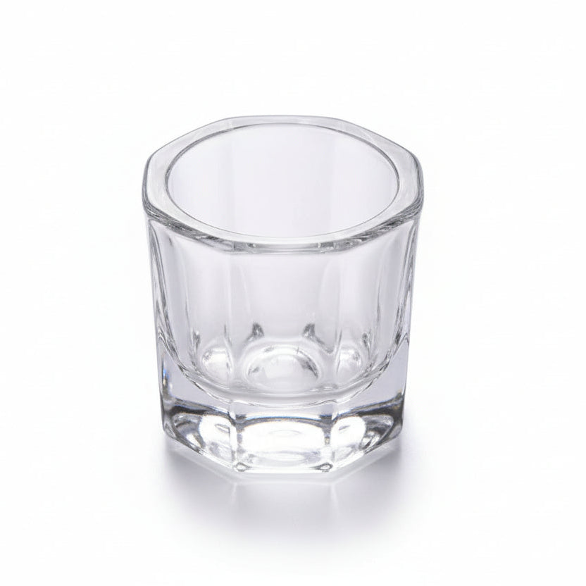 Glass dappen dish for nail liquid, monomer and beauty product mixing