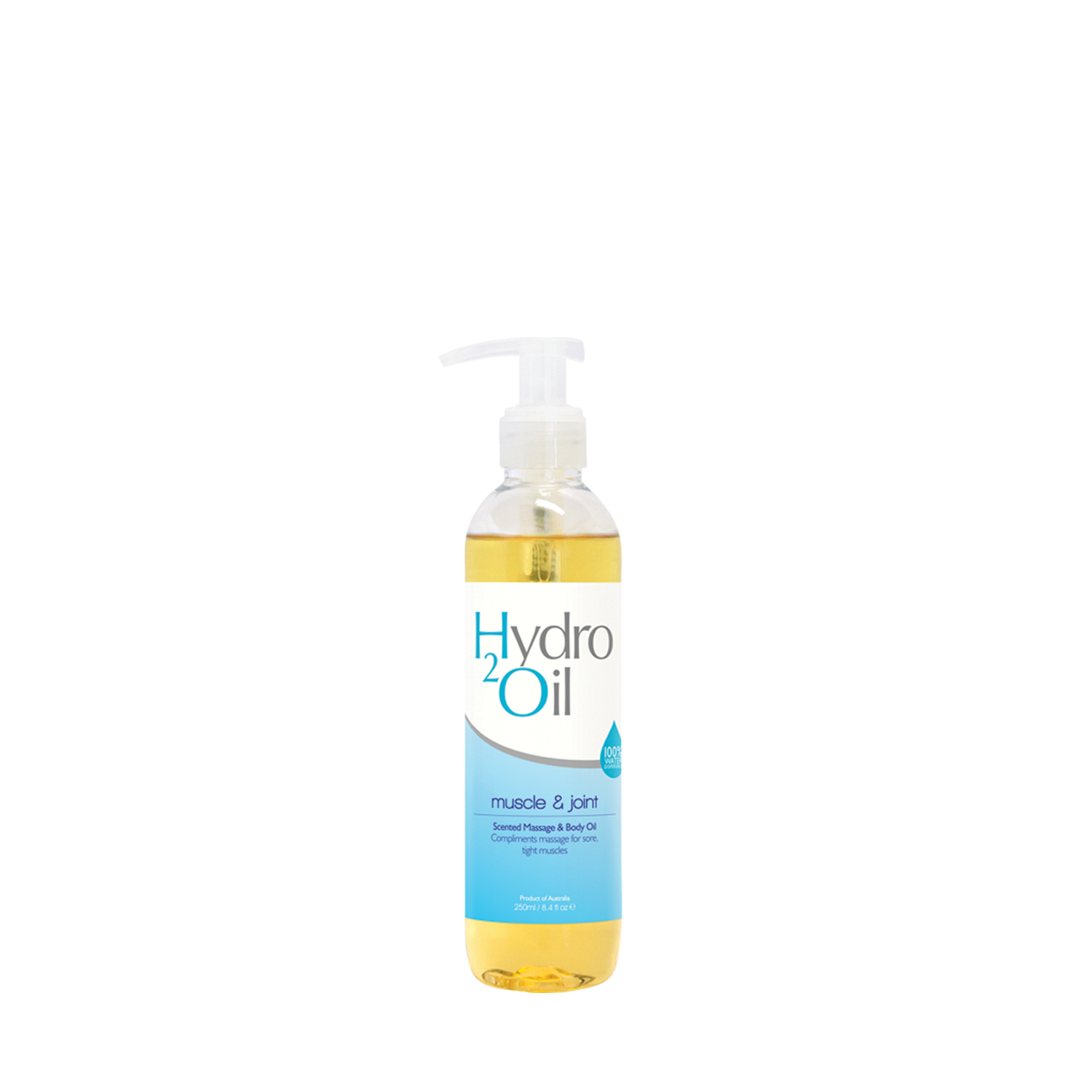 Hydro2Oil muscle and joint bottle on a white background