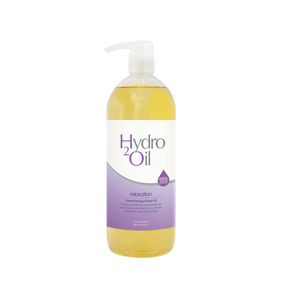 1 litre Hydro 2 Oil relaxation bottle on a white background