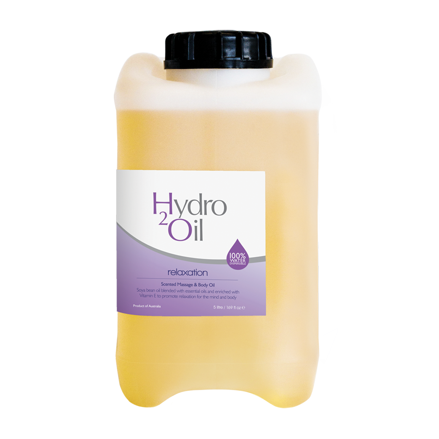 5 litre Hydro2Oil relaxation bottle on a white background