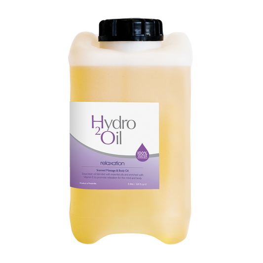 5 litre Hydro2Oil relaxation bottle on a white background