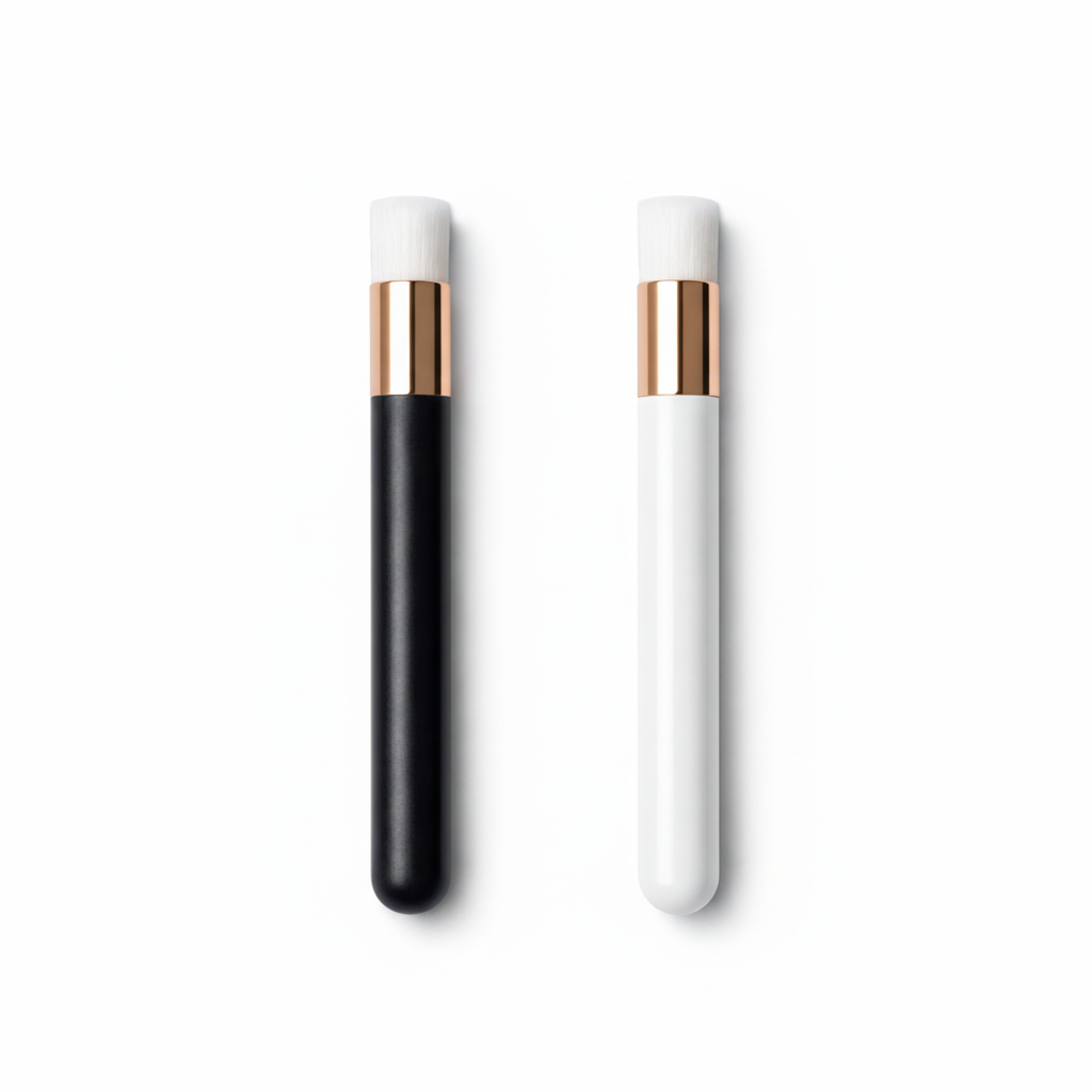 Lash and brow cleansing brushes in black and white with soft bristles for professional cleaning