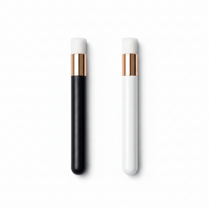Lash and brow cleansing brushes in black and white with soft bristles for professional cleaning