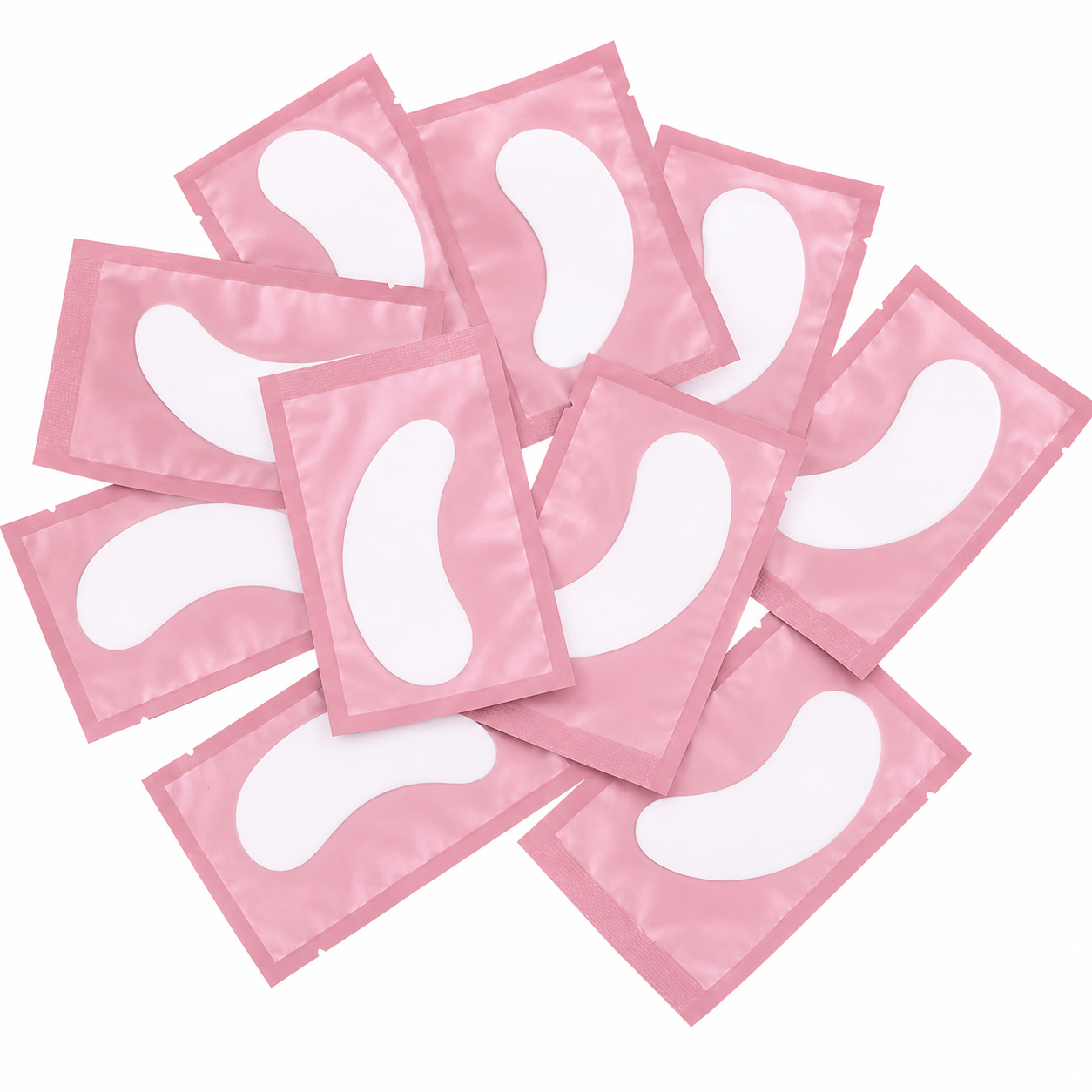 Pink hydrogel eye patches for lash extensions and lash lift treatments