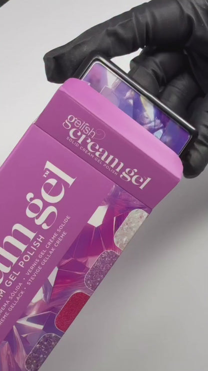 Gelish cream gel rich in glitter swatch video
