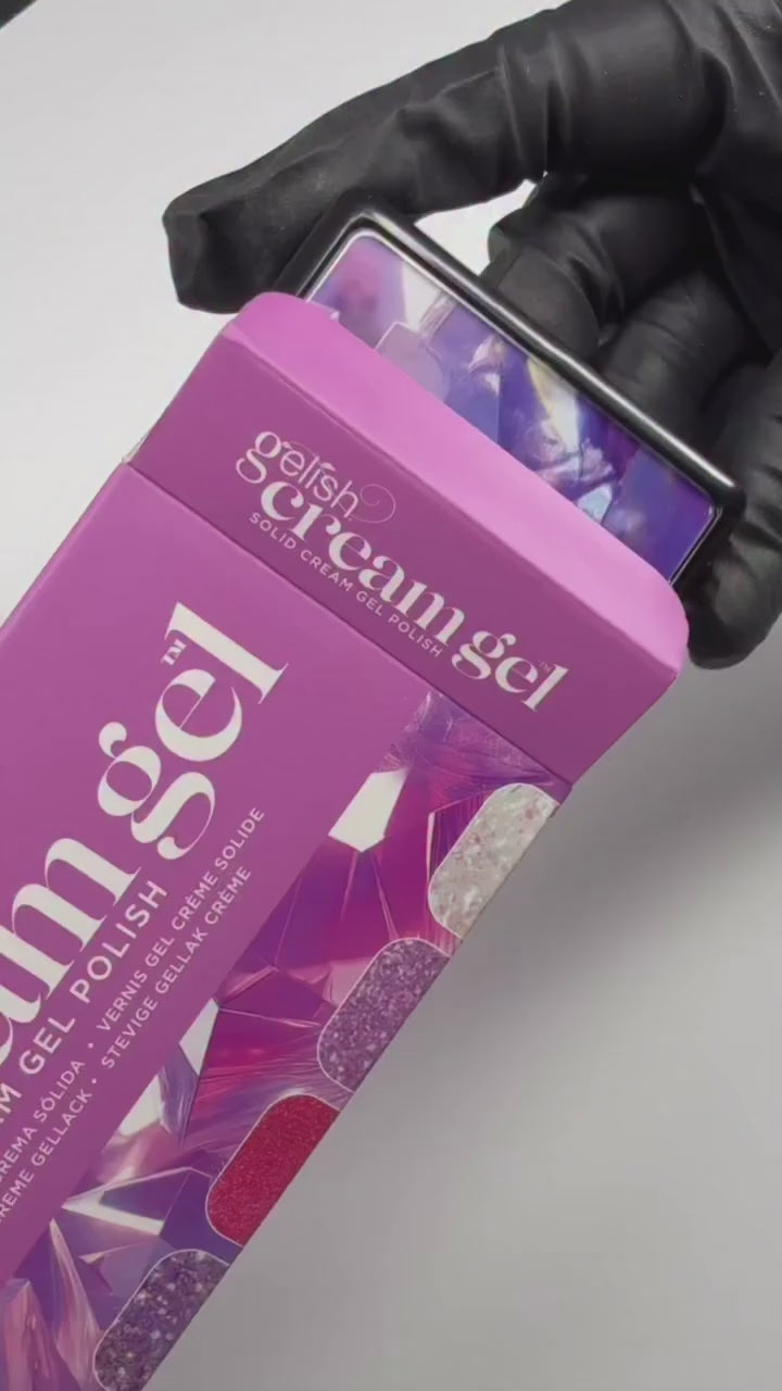 Gelish cream gel rich in glitter swatch video