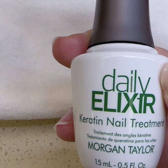 How to apply Morgan Taylor Daily Elixir keratin nail treatment for damaged nails