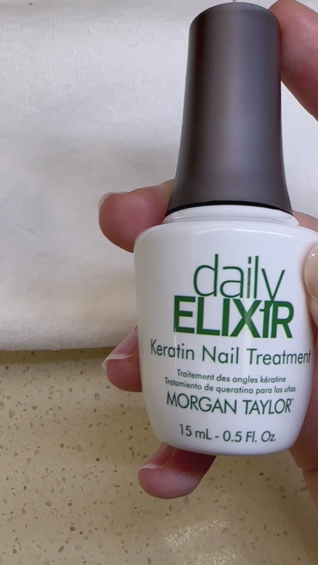 How to apply Morgan Taylor Daily Elixir keratin nail treatment for damaged nails