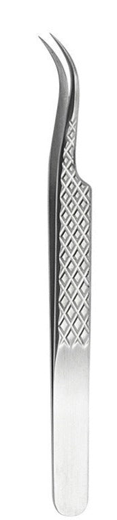 Professional curved stainless steel lash extension tweezer for accurate lash pickup and placement
