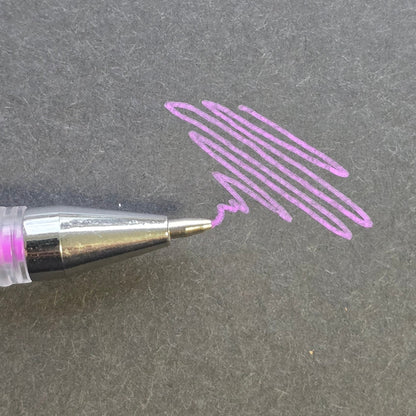 Purple professional skin mapping pen for brow mapping and PMU outlining on black background