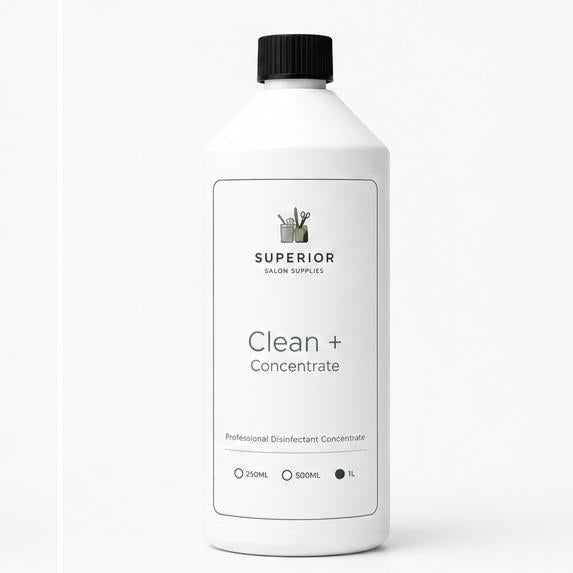 Superior Salon Supplies Clean Plus Concentrate 1L professional disinfectant concentrate bottle