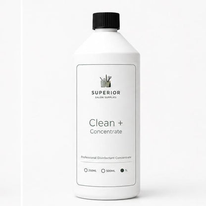 Superior Salon Supplies Clean Plus Concentrate 1L professional disinfectant concentrate bottle